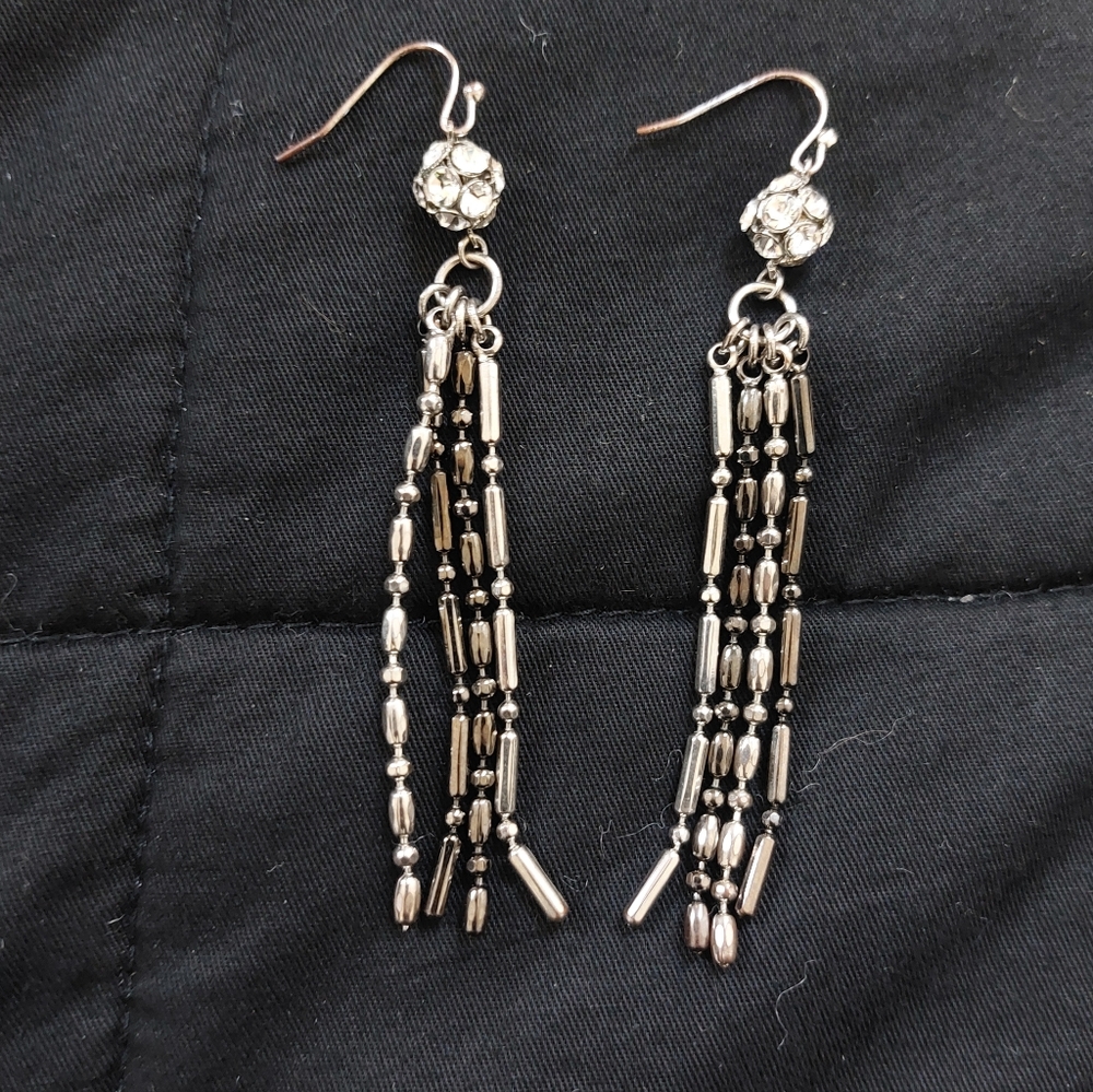 Brighton Silver And Black Dangle Earrings